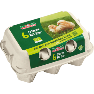 Bio Eier Bruderhahn S-XL - 6 Stück je Schachtel
