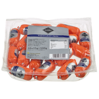 RIOBA Teewurst fein, 20 Stück à 25 g - 500 g Packung