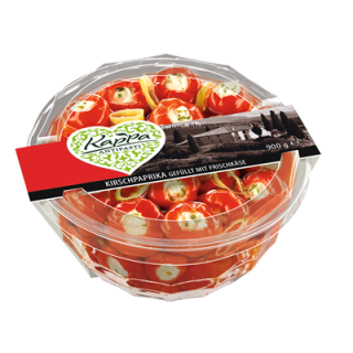 Kappa Kirschpaprika gefüllt mit Frischkäse...