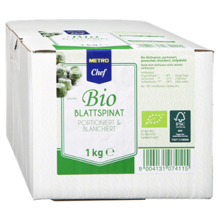 Metro Chef Bio Blattspinat - 1 kg Packung
