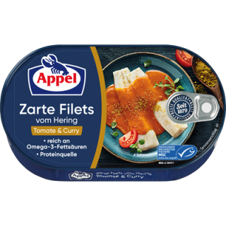 Appel Heringsfilets Tomate&Curry - 200 g Dose