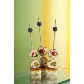 Papstar Fingerfood-Spieße 12,5 cm Black Pearl - 250 Stück Schrumpfpackung