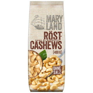 Maryland Röst Cashews, ohne Öl & Salz geröstet - 400 g Packung