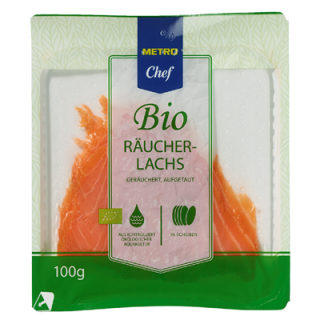 METRO Chef Bio Räucherlachs, gekühlt - 100 g Packung