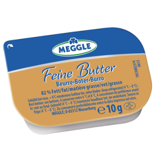 Meggle Alpenbutter 82 % Fett gekühlt 100 Stück à 10 g - 1 kg Packung