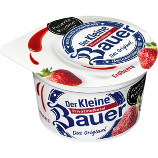Bauer Fruchtjoghurt 3,5 % Fett, Pürierte Früchte Erdbeere, gekühlt - 100 g Becher