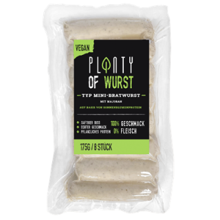 Planty Of Meat Mini Bratwurst vegan gekühlt 8 Stück - 175 g Packung