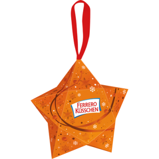 Ferrero Küsschen Weihnachtsstern Nuss-Spezialität mit Milch-Halbbitter-Schokolade 35 g, 4 Stück