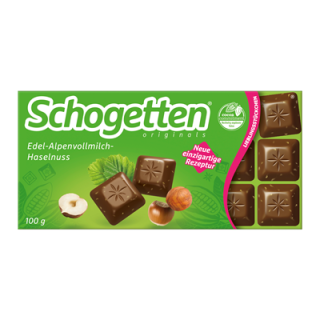 Schogetten Tafelschokolade Edel-Alpenvollmilch-Nuss - 1 x...