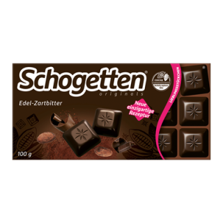 Schogetten Tafelschokolade Edel-Zartbitter - 1 x 100 g...