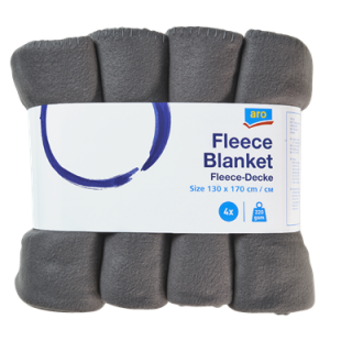 aro Fleece Decke gekettelt Anthrazit 4 Stück - 1...