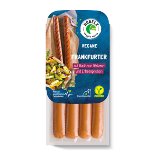 Hobelz Veggie Vegane Frankfurter gekühlt 4 Stück - 180 g Packung