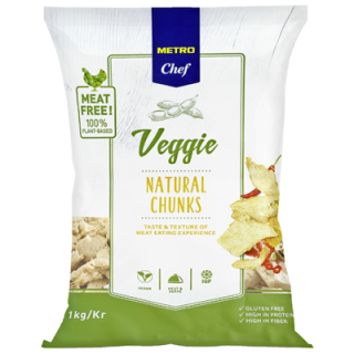 METRO Chef Vegane Soja Chunks nach Hähnchen Art Typ Natur tiefgefroren - 1 kg Packung