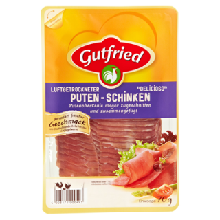 Gutfried Delicioso Putenschinken luftgetrocknet 70 g Packung