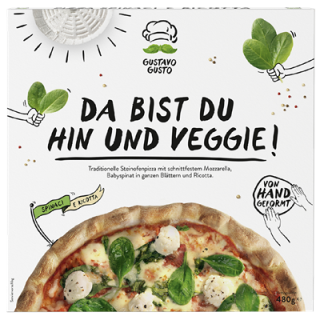 GUSTAVO GUSTO Originale Pizza Spinaci tiefgefroren - 480 g Karton