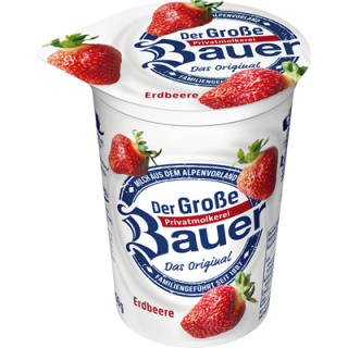 Bauer Fruchtjoghurt, 3,5 % Fett, Erdbeere gekühlt - 250 g Becher