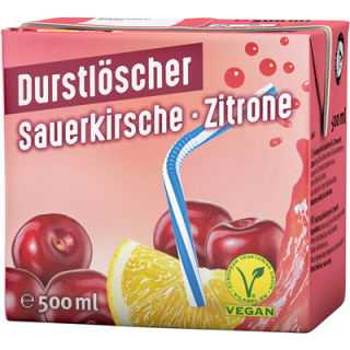 Durstlöscher Sauerkirsch-Zitrone - 12 x 500 ml Karton