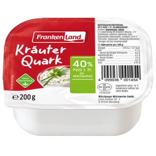 Frankenland Kräuterquark OGT, 40 % Fett gekühlt - 200 g Becher