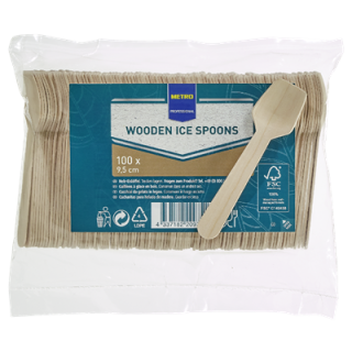 METRO PROFESSIONAL Holz Eislöffel 9,4 cm 100 Stück