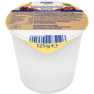 GASTRO frischli Sahnekörbchen Kirsche - 125 g Becher