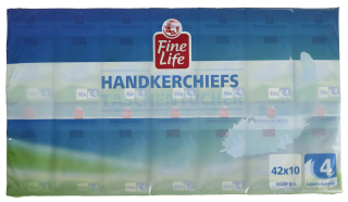Fine Life Taschentücher 4-lagig 42 Packungen à 10 Blatt