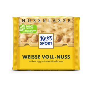 Ritter Sport Nuss Klasse Weiße Voll-Nuss - 100 g Packung