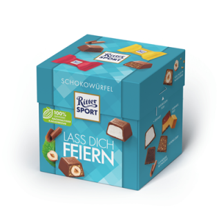 Ritter Sport Schokowürfel 20 Stück, Lass Dich Feiern - 176 g Karton