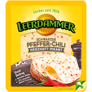 Leerdammer Scheiben Schwarzer Pfeffer-Chili gekühlt - 100 g Packung