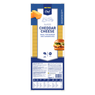METRO Chef Cheddar Scheiben 50 % - 1 kg Packung