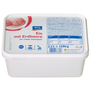 aro Eiscreme Erdbeer tiefgefroren - 2,5 l Packung