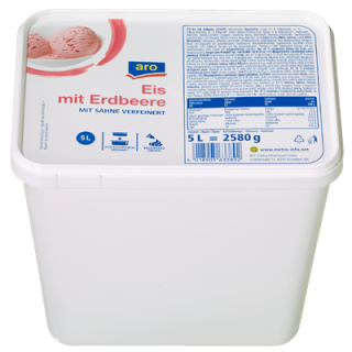 aro Eiscreme Erdbeer tiefgefroren - 5 l Packung