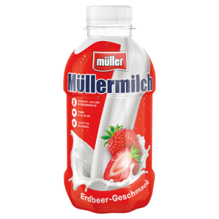 müller Müllermilch 1,5 % Erdbeere PET-Flasche gekühlt - 400 ml Flasche