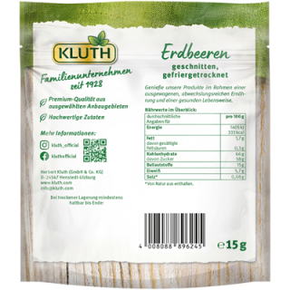 Kluth Erdbeeren Litauen gefriergetrocknet - 15 g Beutel