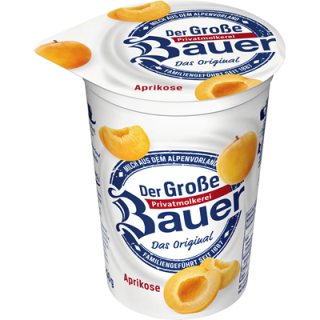 Bauer Fruchtjoghurt, 3,5 % Fett, Aprikose gekühlt - 250 g Becher