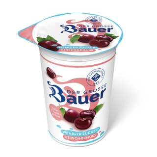 Bauer Fruchtjoghurt 1,8 % Kirsche weniger Zucker - 225 g Becher