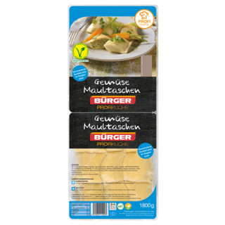 Bürger Gemüsemaultaschen gekühlt, 2 Stück à 900 g - 1,8 kg Packung