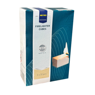 METRO PROFESSIONAL Anzündwürfel Weiß 3 x 32 Stück - 750 g Packung