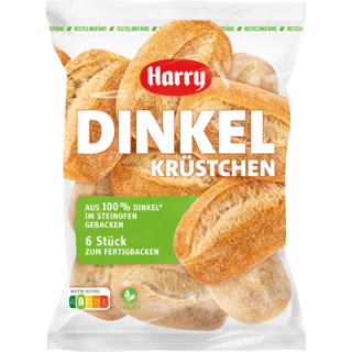 Harry Dinkel Krüstchen zum Fertigbacken 6 Stück - 480 g Beutel