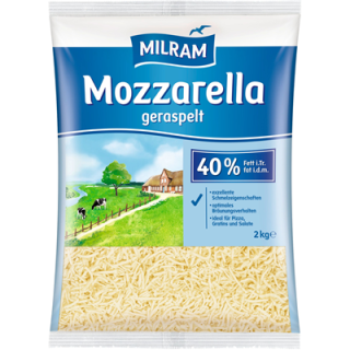 Milram Mozzarella geraspelt 40 % Fett - 1 x 2 kg Beutel