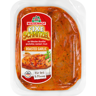 Wiesenhof Hähnchen-Minutenschnitzel Roasted Garlic Skin-Verpackung - je kg (ca.1000g)