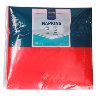 METRO PROFESSIONAL Servietten Rot 33 x 33 cm, 3 lagig,...