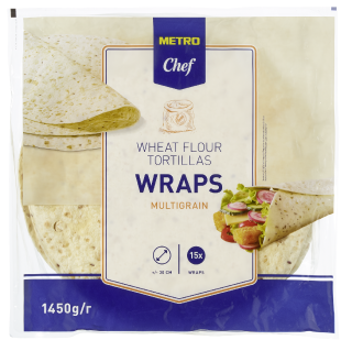 METRO Chef Multigrain Tortilla Wraps 30 cm 15 Stück - 1,37 kg Packung