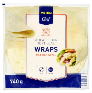 METRO Chef Wheat Flour Tortilla Wraps 25 cm 12 Stück...