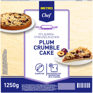 METRO Chef Pflaumenstreuselkuchen tiefgefroren - 1,25 kg Faltschachtel