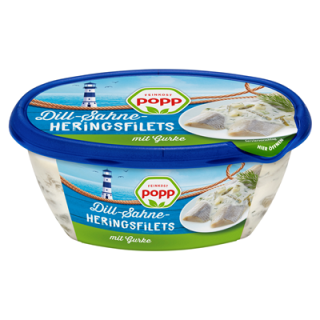 Popp Heringsfilets in Dill-Sahne 4er gekühlt - 400 g Becher