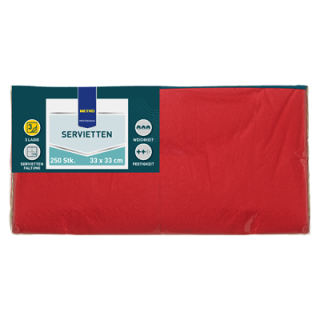 METRO Professional Servietten 33cm 3lagig Rot 250er