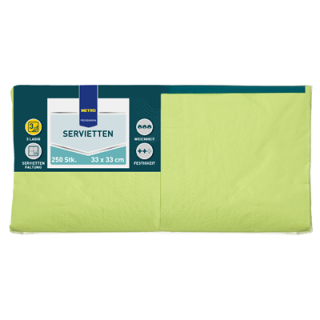 METRO PROFESSIONAL Servietten Kiwi 33 x 33 cm 1/4 Falz...