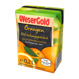 Wesergold Orangenfruchtsaftgetränk 20 % - 10 x 200...