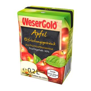 Wesergold Apfel Erfrischungsgetränk 30 % - 10 x 200...