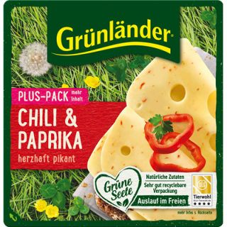 Grünländer Scheiben Chili-Paprika - 156 g Packung